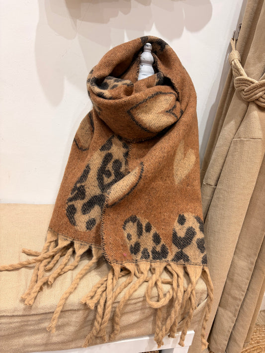 Blanket Scarf - Leopard Camel