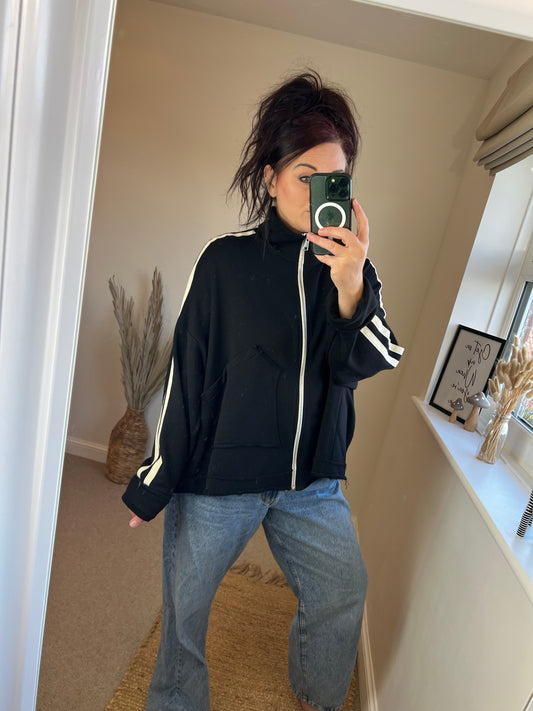 Oversized Zip Top/Jacket - Black