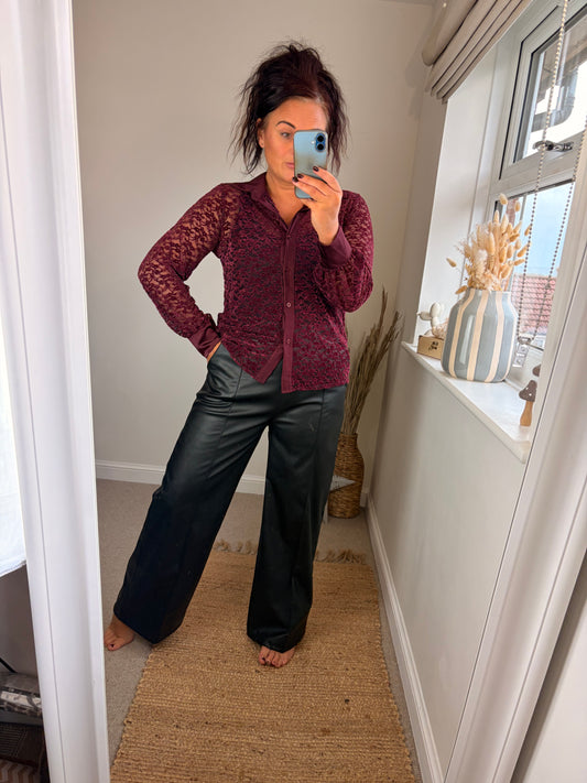 Lace Shirt - Wine