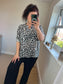 Embroidered Style Cotton Shirt - Black Leopard