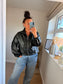 Faux Leather Jacket - Black