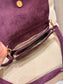 Small Faux Suede Crossbody Bag - Wine
