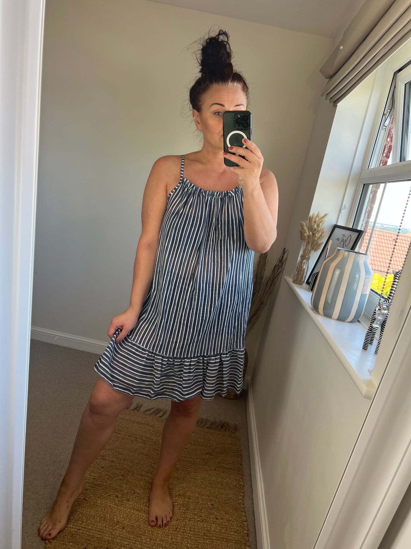 Stripe Sundress - Navy