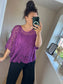 Crochet Top with Vest Top - Magenta