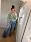 Acid Wash Sweatshirt - Khaki