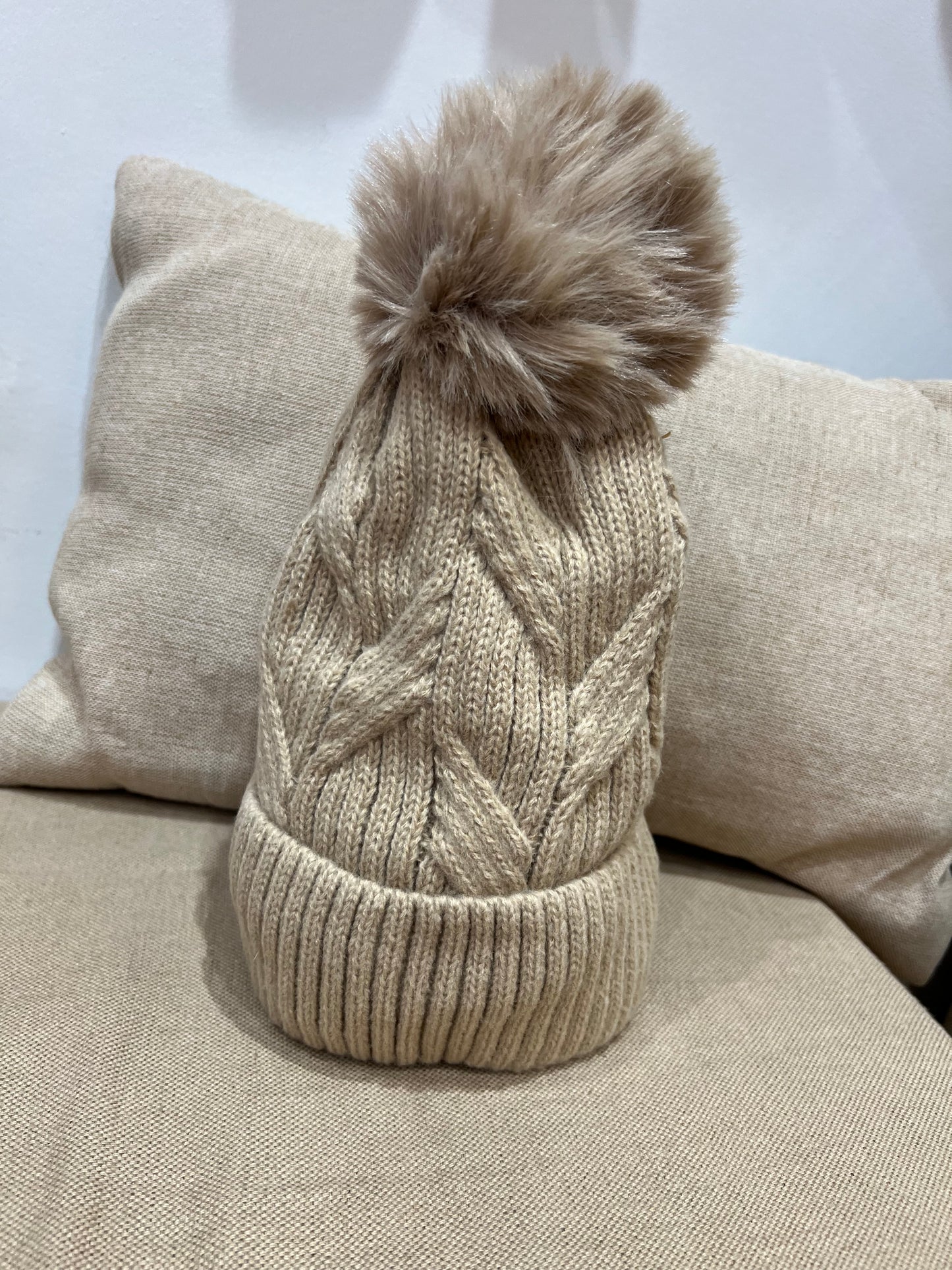 Fleece Lined Hat - Beige