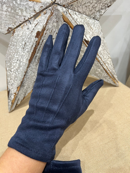 Gloves with Touch Screen Finger - Navy