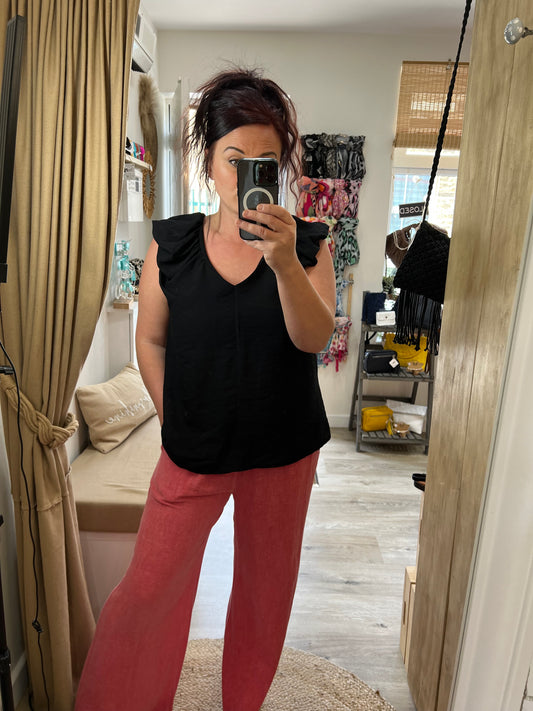 Tie Back Top - Black