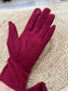 Cable Gloves with Touch Screen Finger - Wine