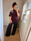 Funnel Neck Firework Jumper - Wine