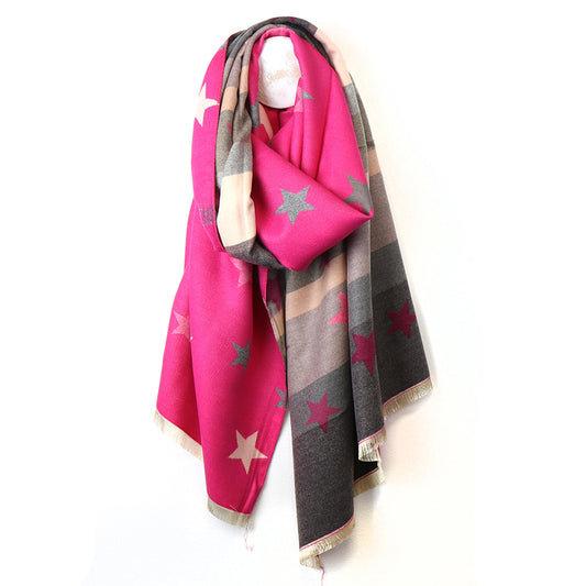 Reversible Scarf - Pink Star