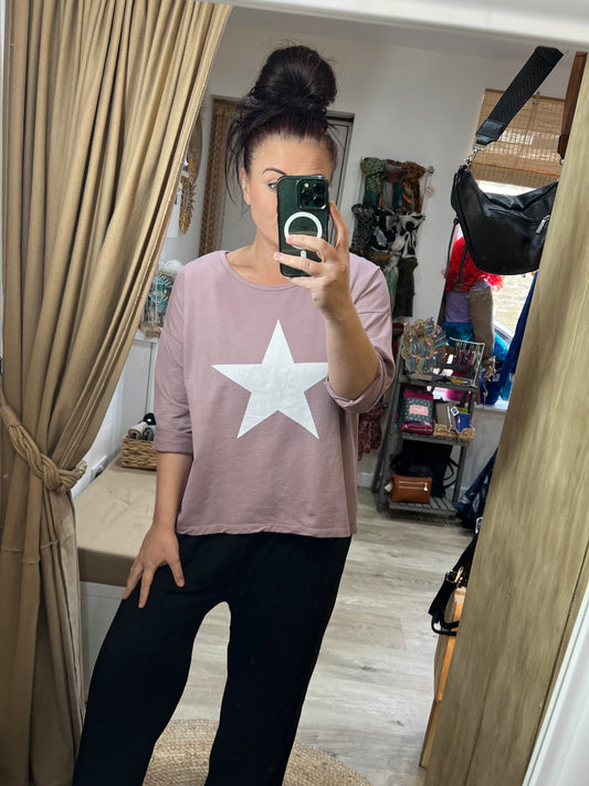 Jersey Star Top - Blush