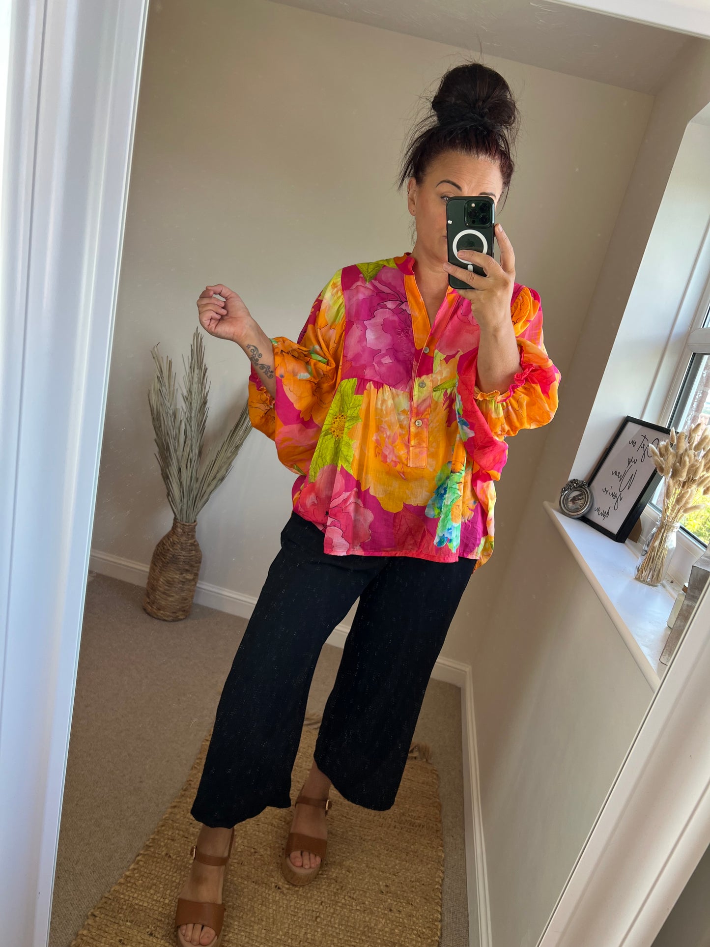 Bright Puff Sleeve Blouse