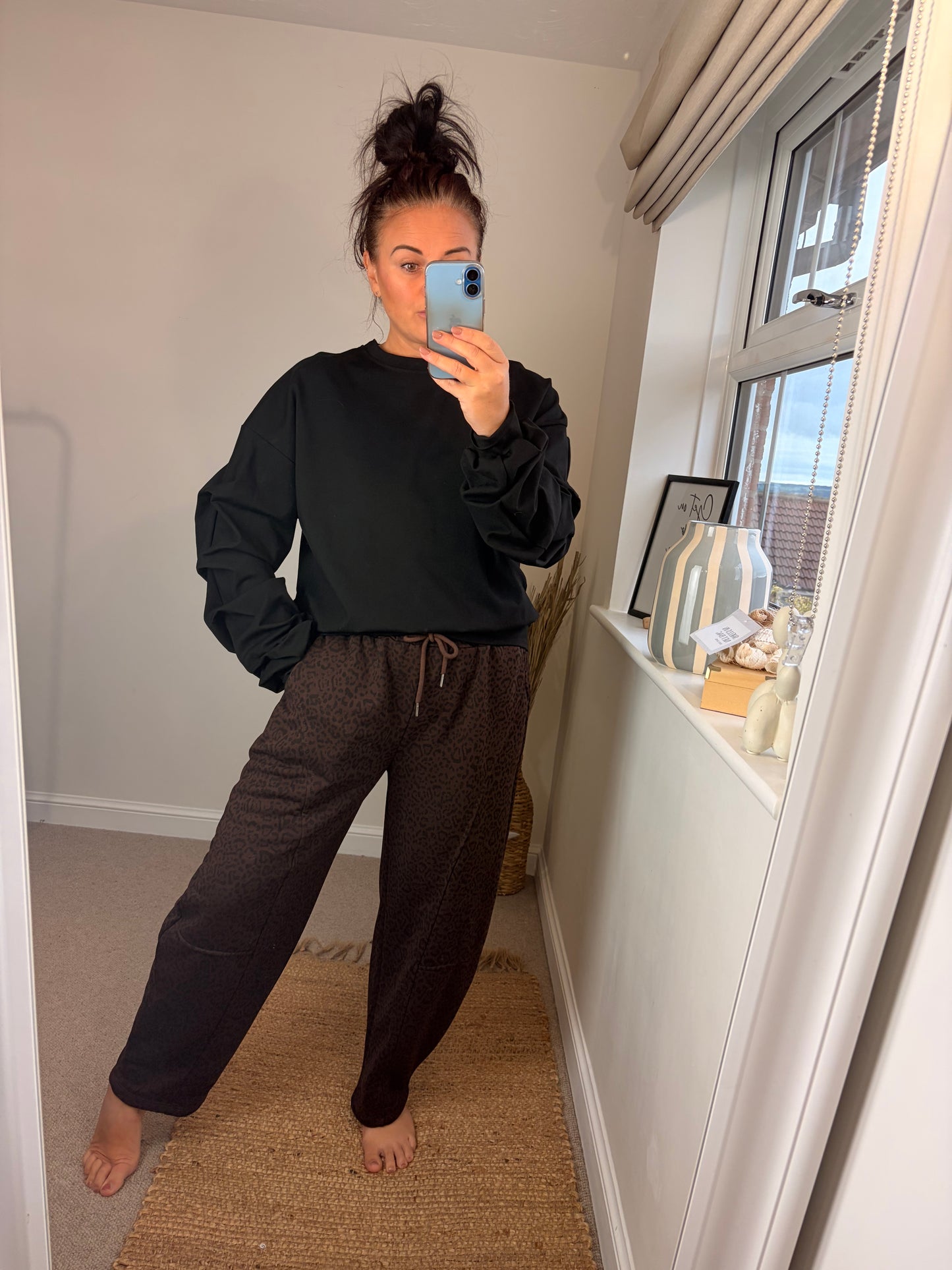 Leopard Jersey Barrel Joggers