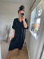 Twist Front Dress - Black