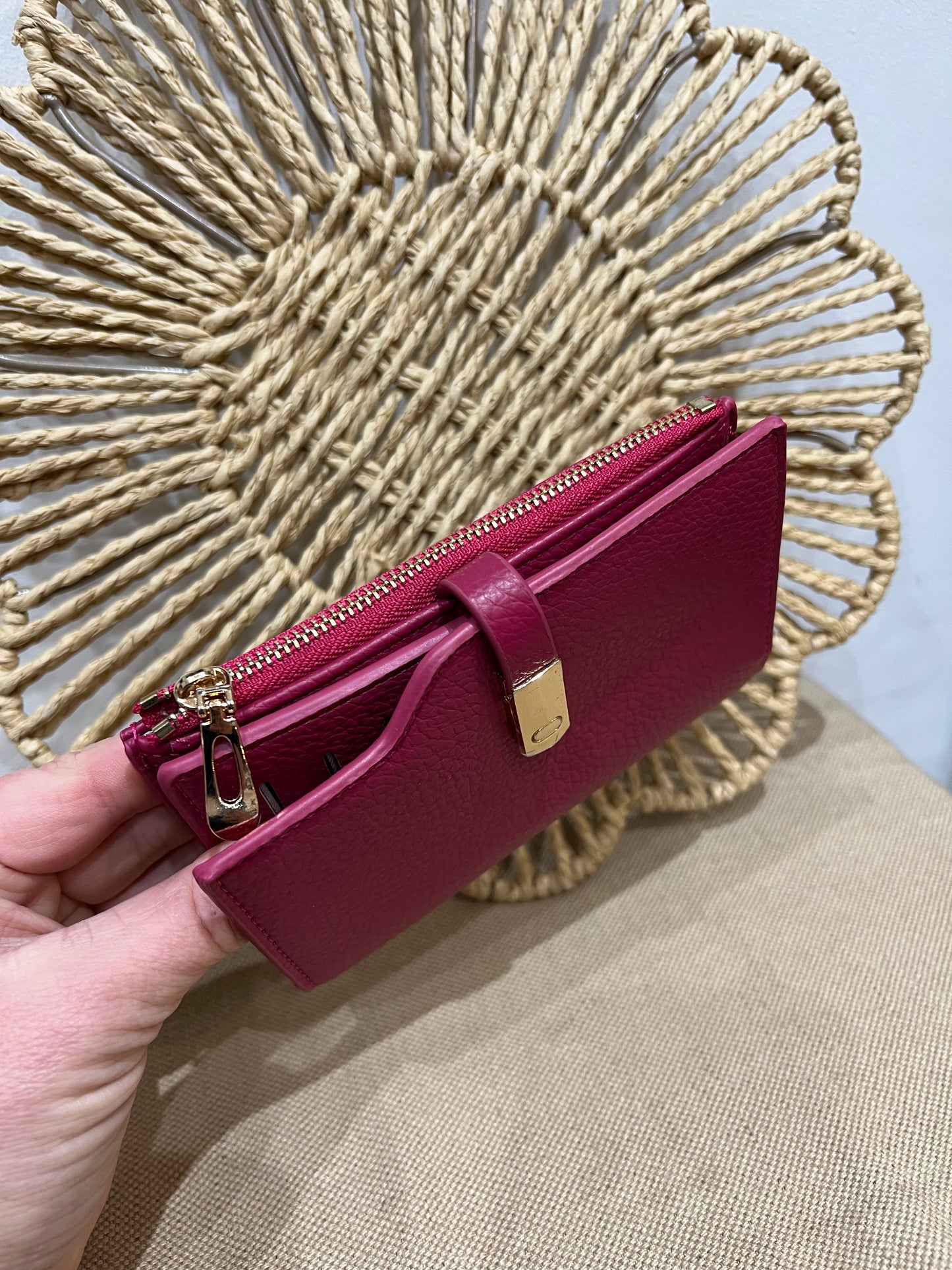 Multi Compartment Purse - Cerise