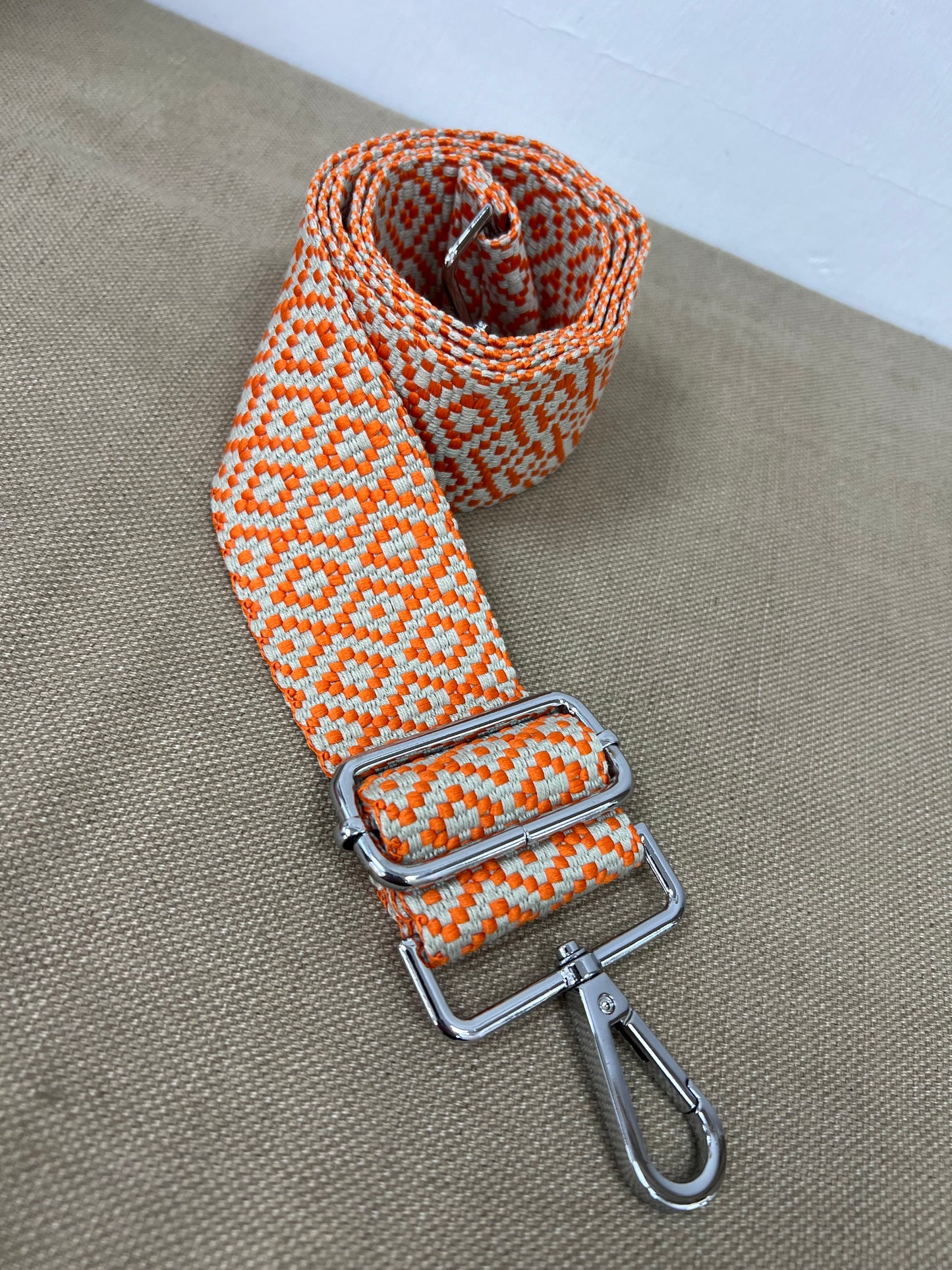 Wide Bag Strap - Geo Orange