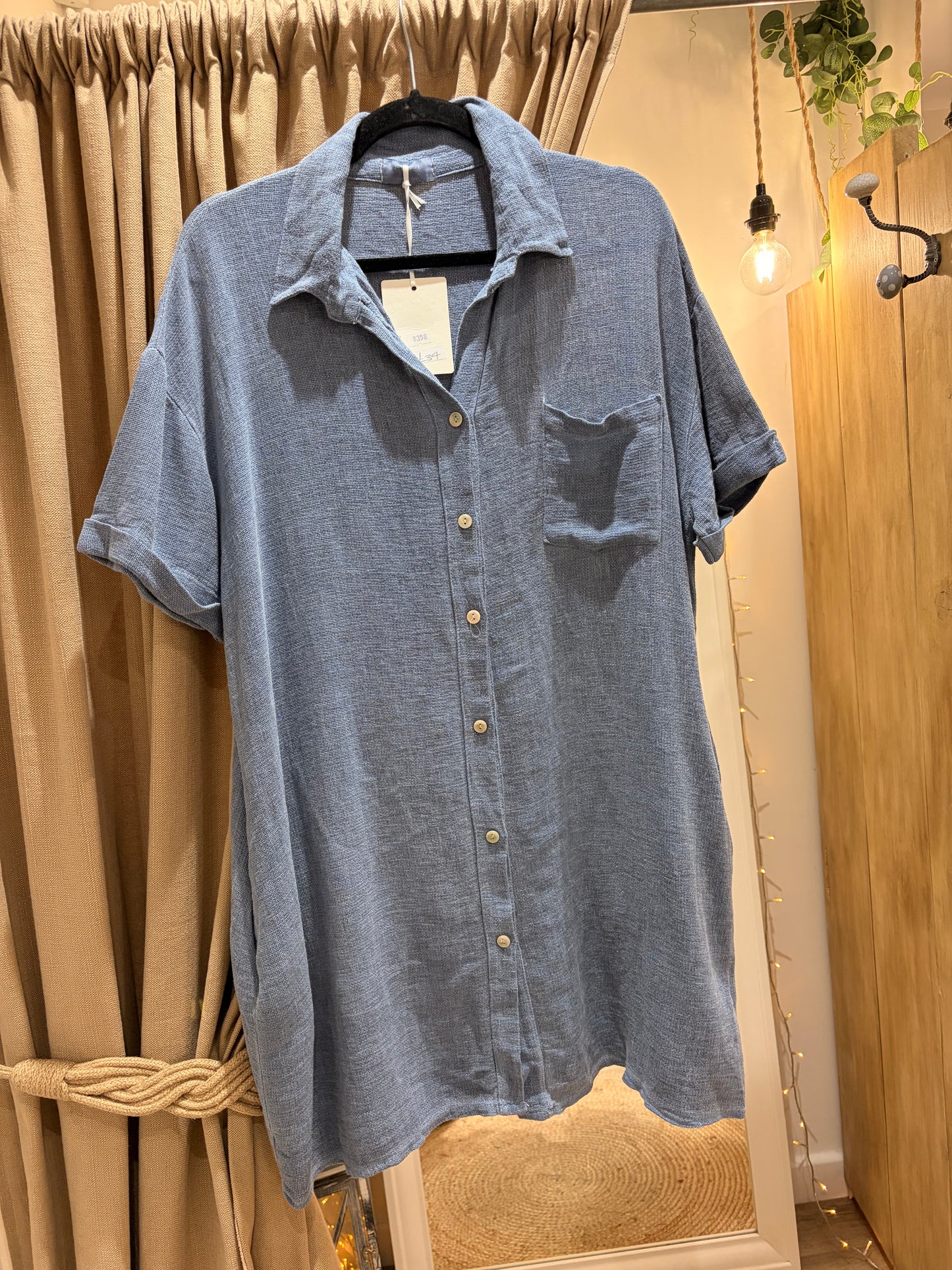 Linen Mix Shirt Dress