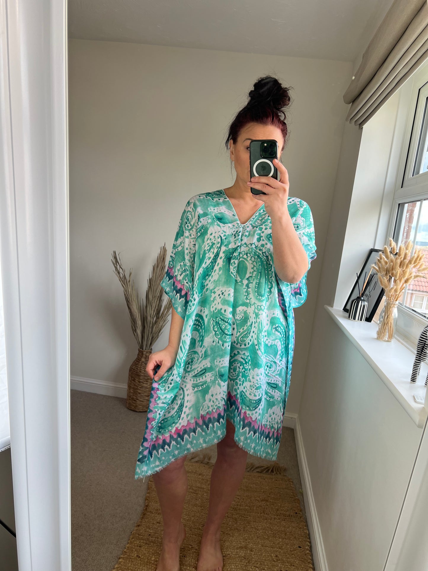 Kaftan Cover Up - Paisley Aqua