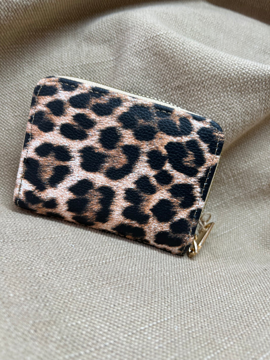 Card Holder Purse - Brown Leopard