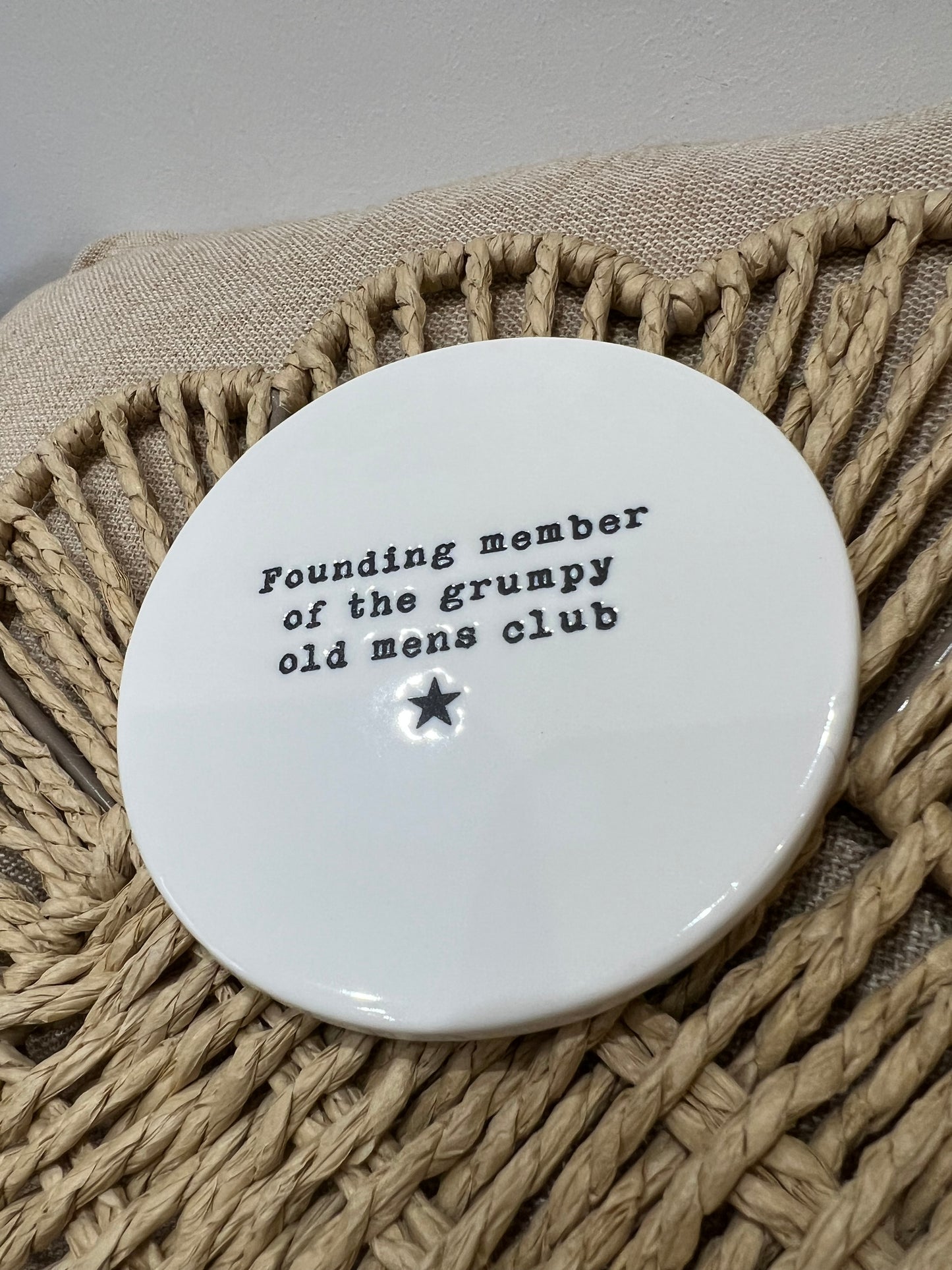 Porcelain Coaster - Grumpy Man