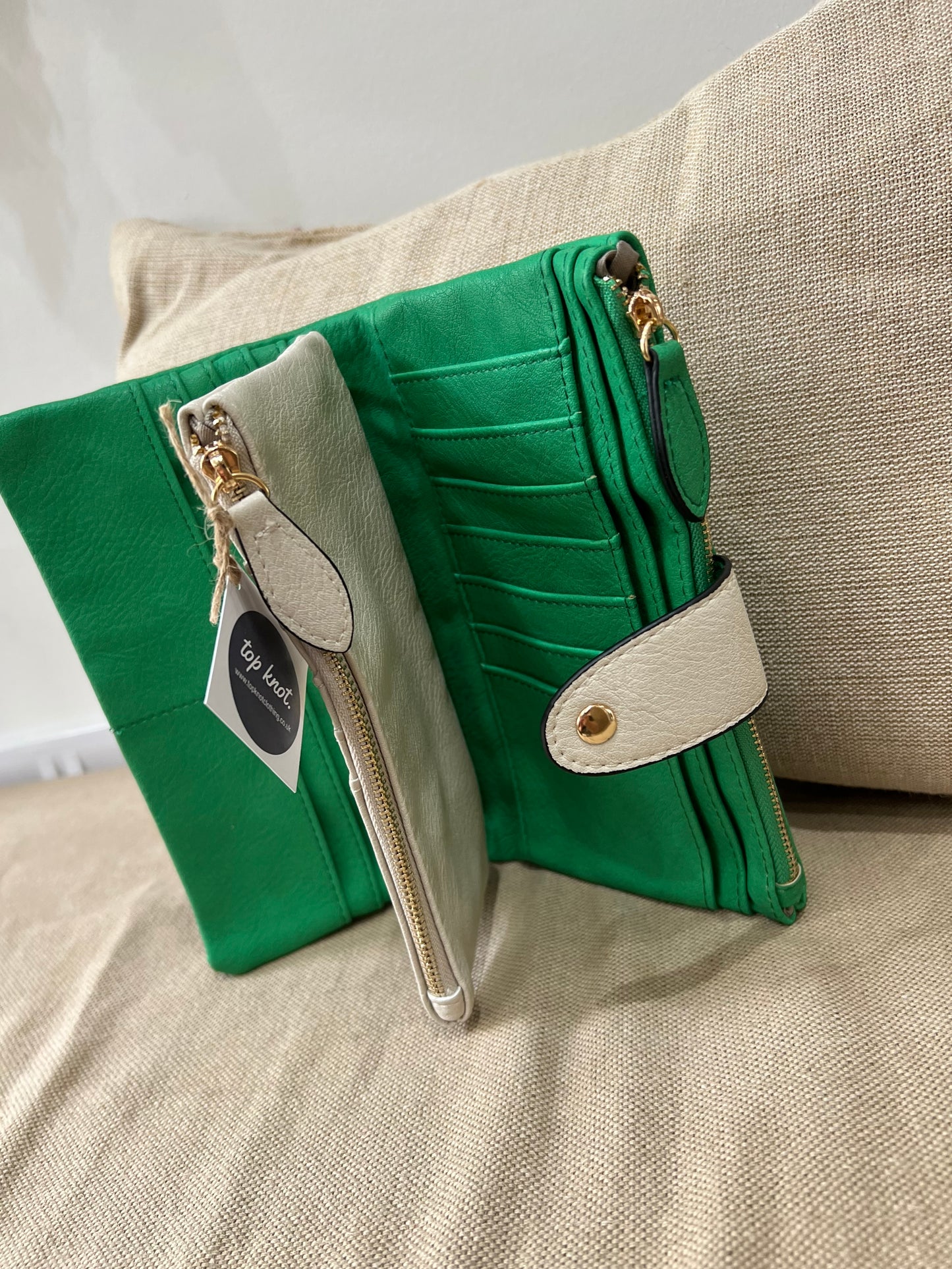 All-In-One Purse - Green/Cream