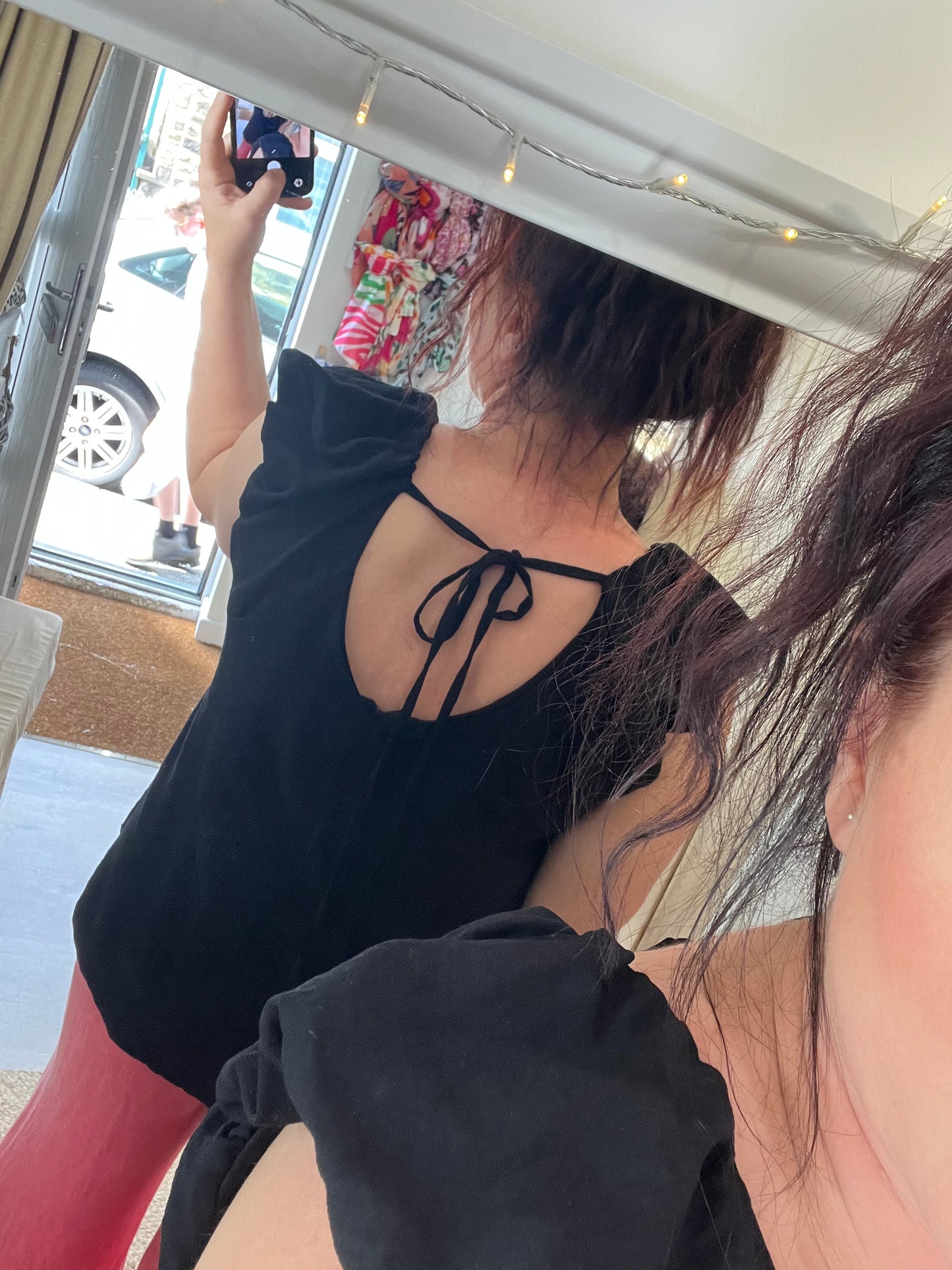 Tie Back Top - Black