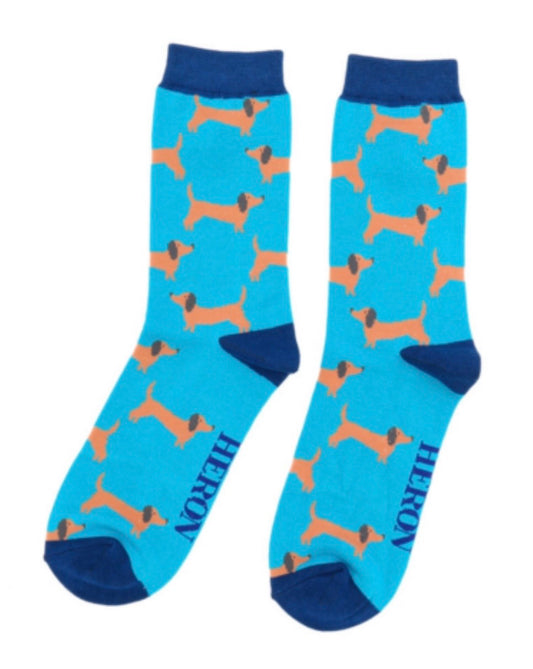 Men’s Mr Heron Bamboo Socks - Sausage Dogs