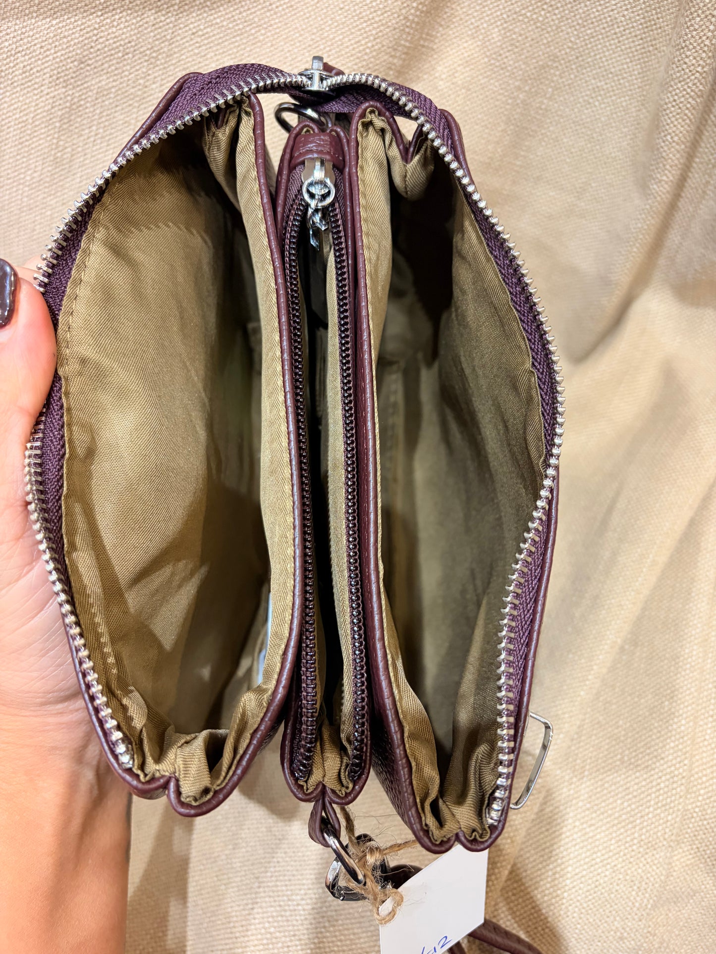 Triple Compartment Bag - Brown