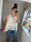 Embroidered Cotton Vest - Cream