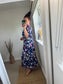 Belted Leopard Dress - Navy