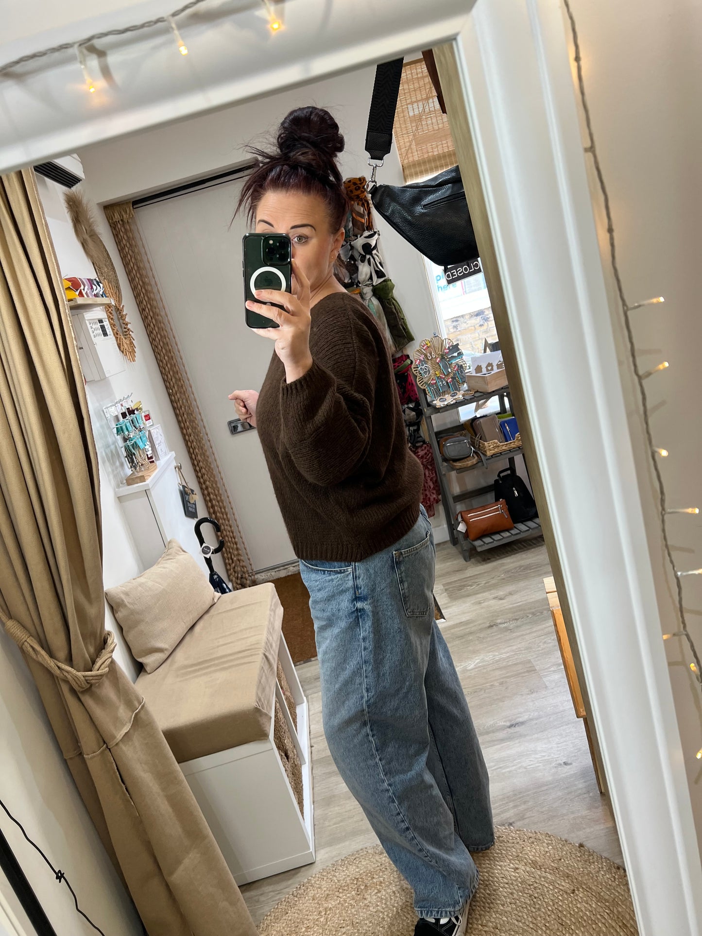 V Neck Jumper - Chocolate