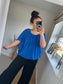 Batwing Double Layer Top - Cobalt