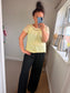 Circle Bubble Hem Top - Lemon