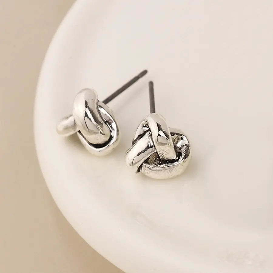 Peace of Mind - Silver Plated Infinity Knot Earrings