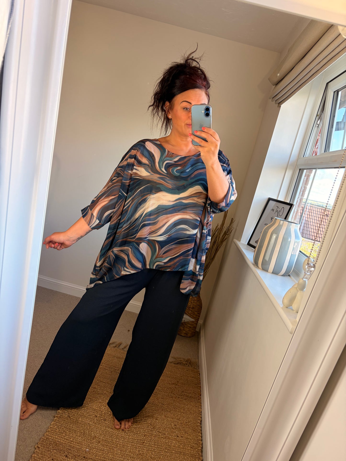 Marble Floaty Top - Blue