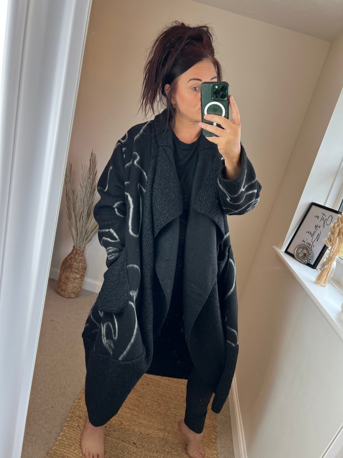 Cocoon Open Coatigan - Black