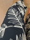 Embroidered Leaf Trousers - Black/Cream
