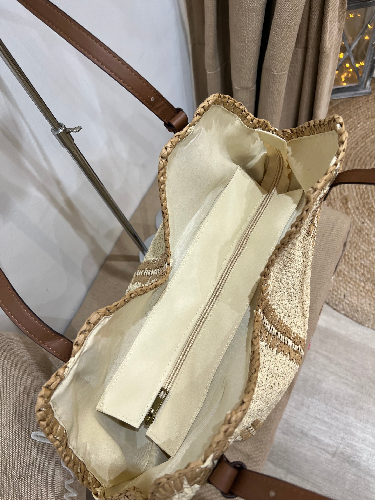 Straw Beach Bag - Cream