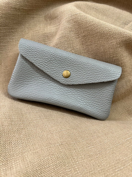 Long Leather Purse - Light Grey
