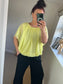 Batwing Double Layer Top - Lemon