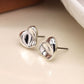 Peace Of Mind - Silver Plated Wavy Heart Studs