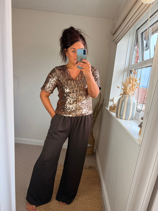 Sequin Top - Bronze