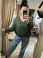 V Neck Jumper - Khaki