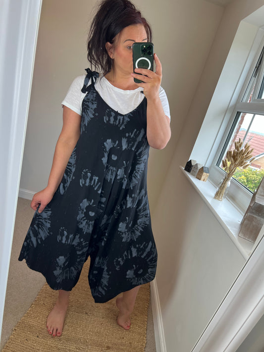 Tie Dye Jumpsuit - Black