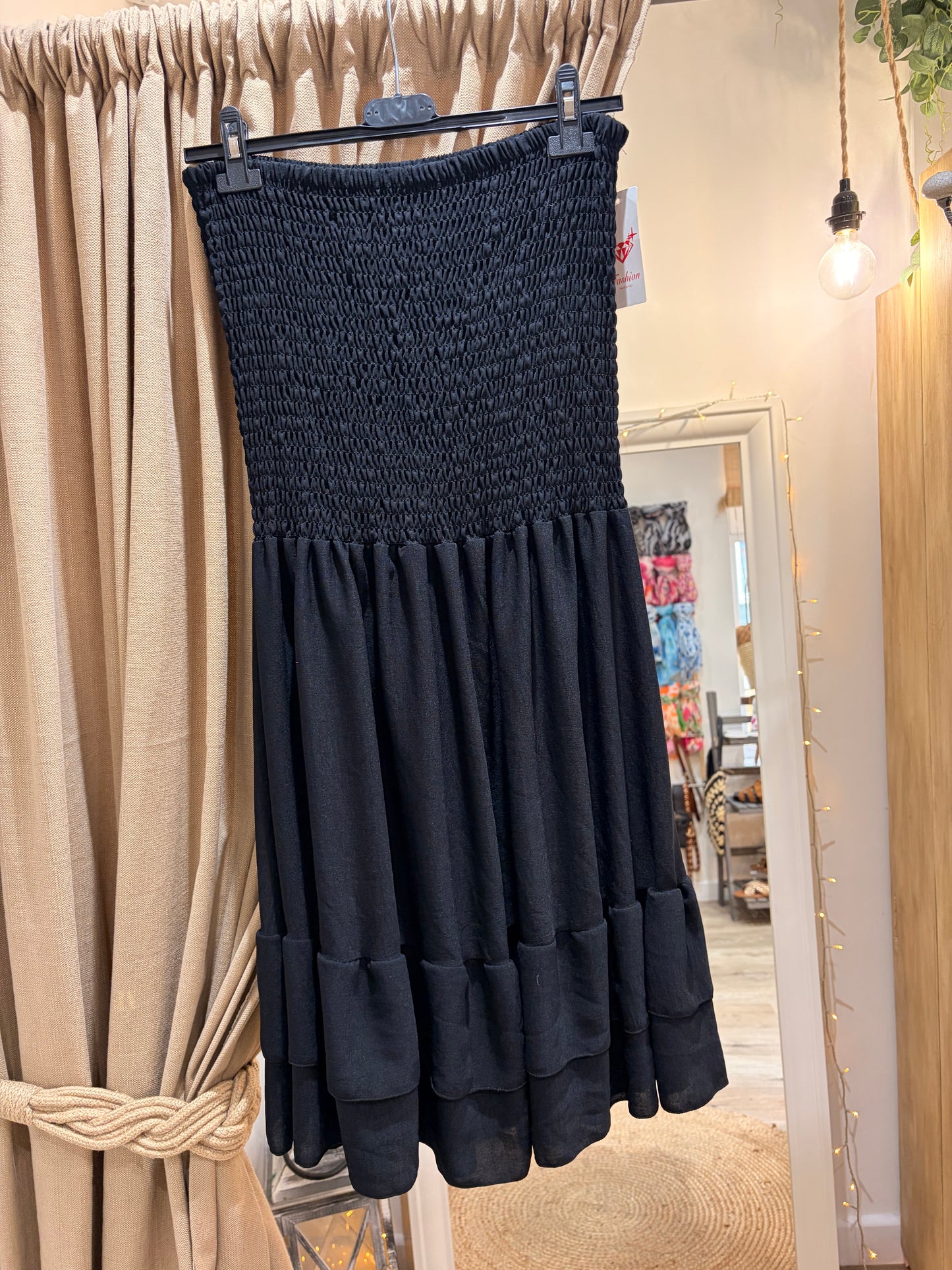 Strapless Mini Dress - Black