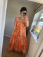Ditsy Floral Midi Dress - Orange