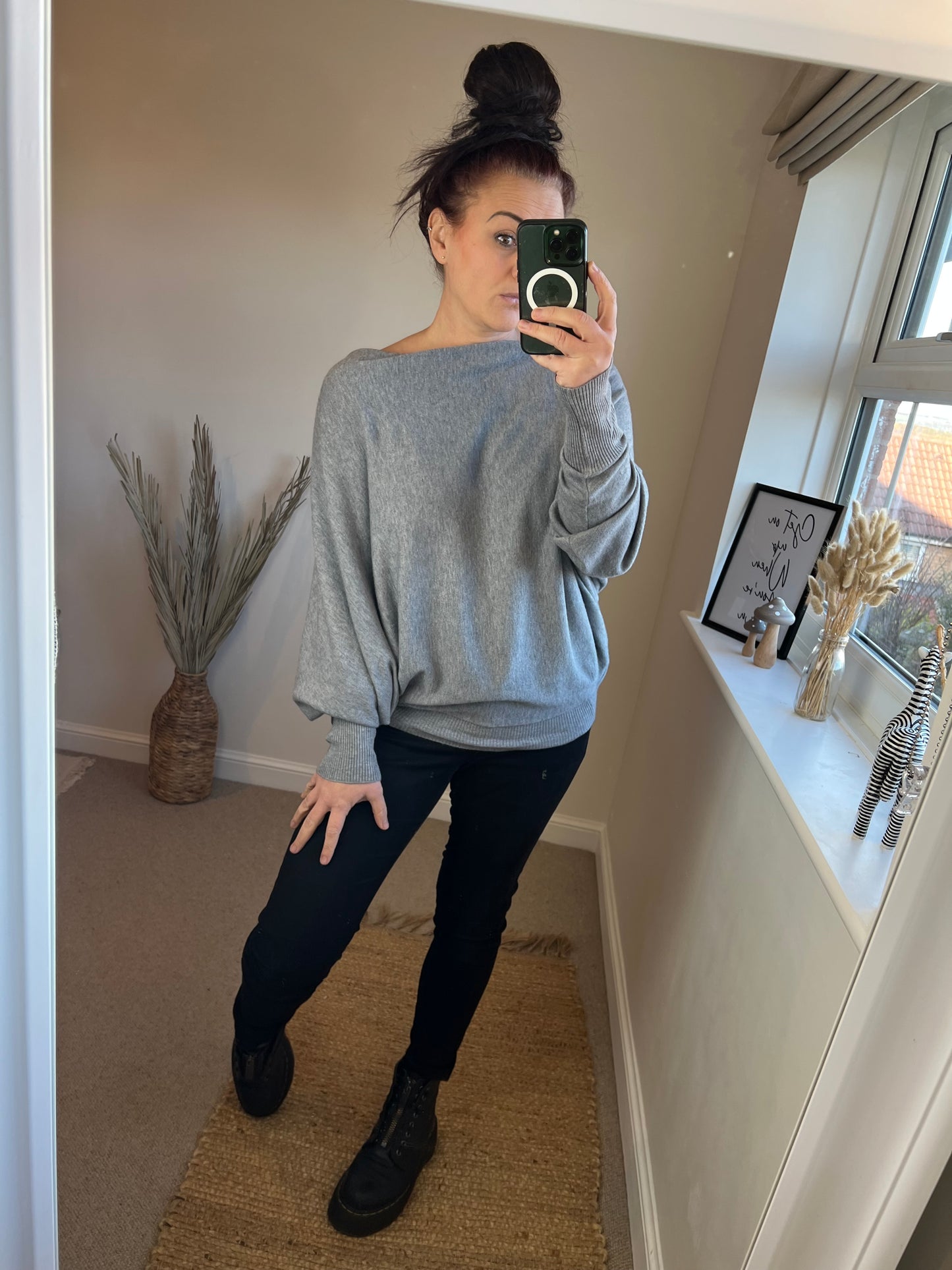 Button Back Jumper - Grey