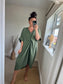 Twist Front Dress - Khaki