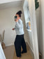 Flower Chunky Jumper - Grey